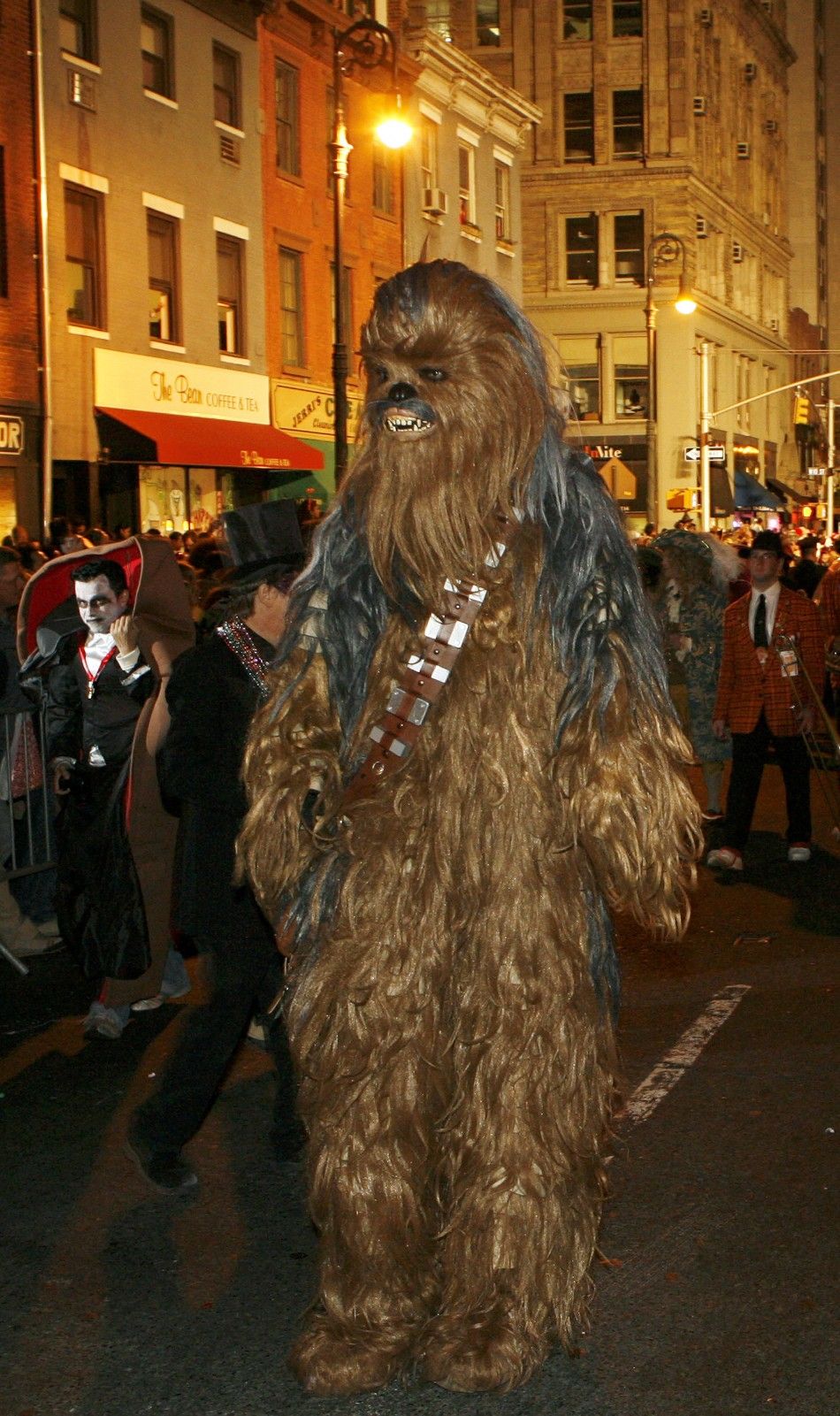 A participant dressed as Chewbacca from the film quotStar Warsquot takes part in the annual Greenwich Village Halloween Parade in New York