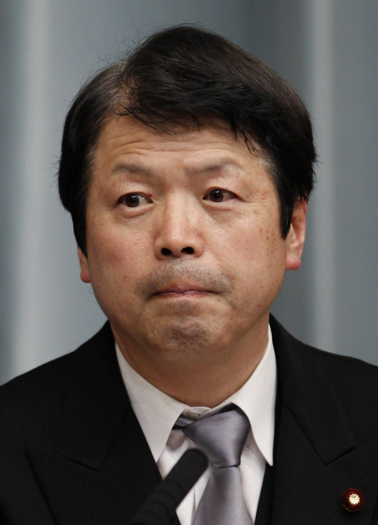 Japan&#039;s newly-appointed Justice Minister Hiraoka attends at a news conference in Tokyo