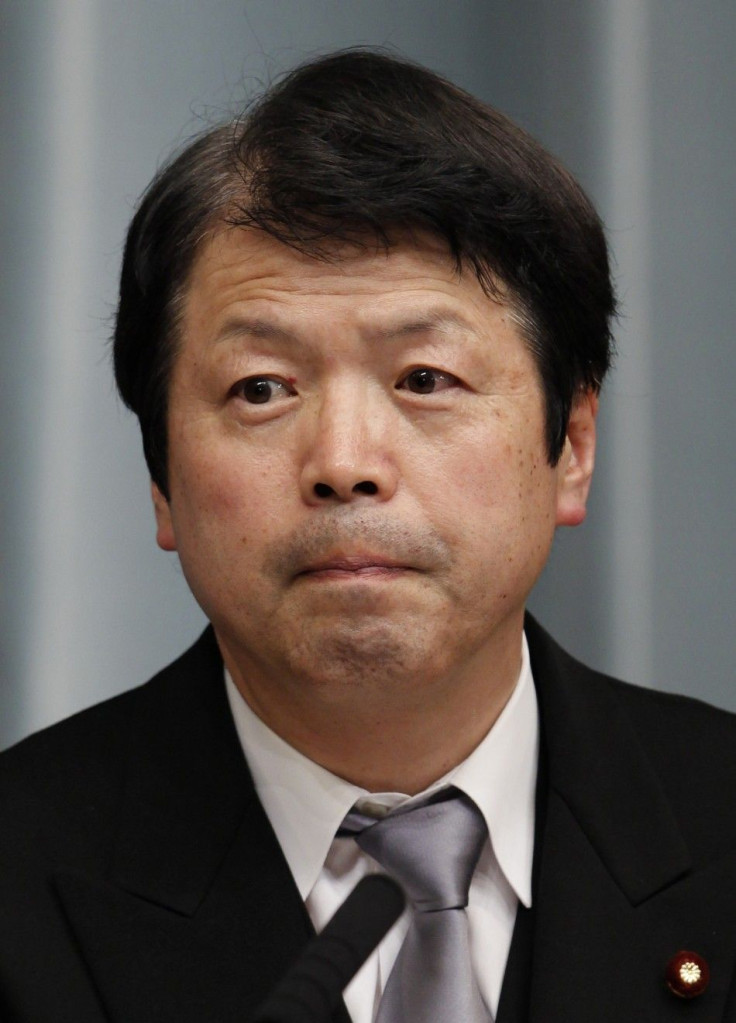 Japan's newly-appointed Justice Minister Hiraoka attends at a news conference in Tokyo