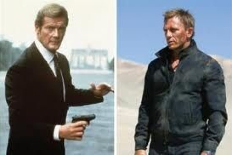 James Bond played by Roger Moore and Daniel Craig