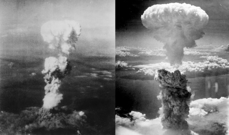 Mushroom clouds over Hiroshima and Nagasaki