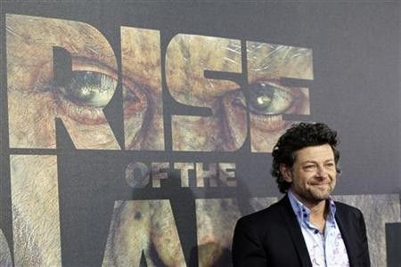 Cast member Andy Serkis poses at the premiere of ''Rise of the Planet of the Apes'' at the Grauman's Chinese theatre in Hollywood, California