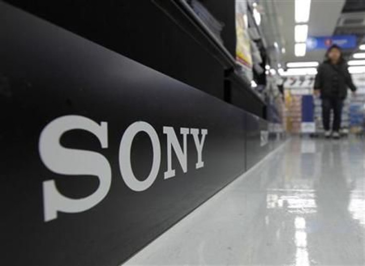 A Sony logo is pictured at an electronic shop in Tokyo