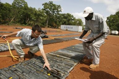 Randgold Resources employee checks samples in Tongon, Ivory Coast