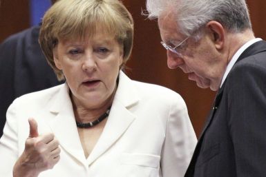Angela Merkel and Mario Monti