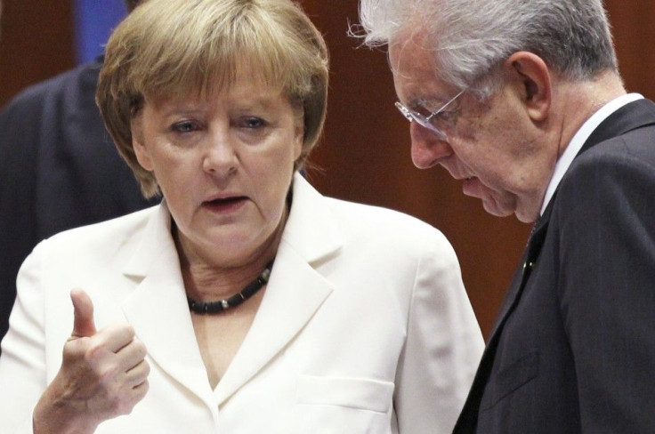 Angela Merkel and Mario Monti