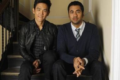 Actors John Cho (L) and Kal Penn pose for a portrait while promoting their upcoming movie &#039;&#039;A Very Harold & Kumar 3D Christmas&#039;&#039; in Beverly Hills, California