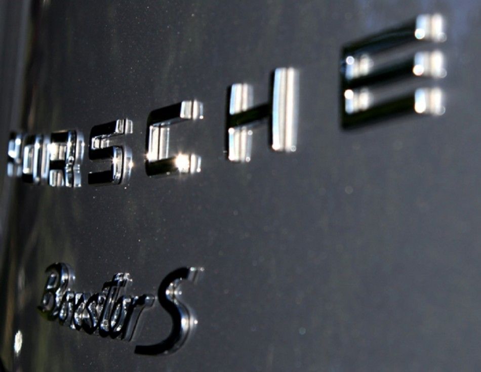 The 2013 Porsche Boxster S nameplate.
