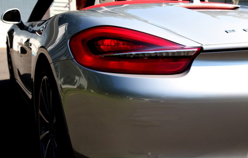 The tail of the 2013 Porsche Boxster S.