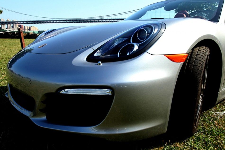 Close up of the 2013 Porsche Boxster S parked at Palisades Insterate Park.
