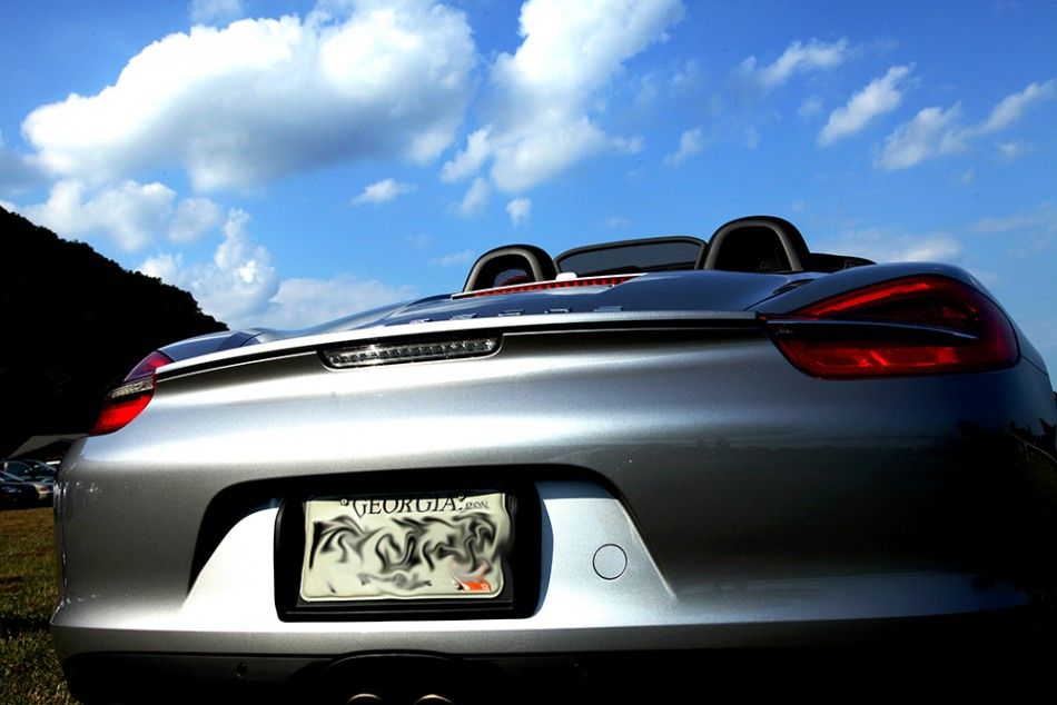 The rear of the 2013 Porsche Boxster S.