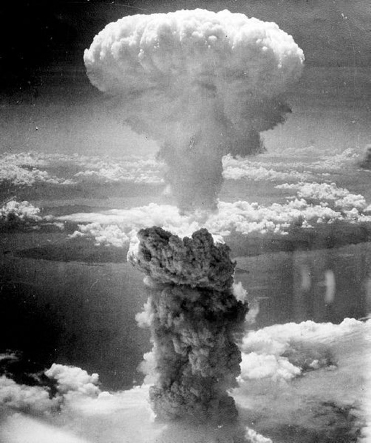 Mushroom cloud rises above Nagasaki, Japan in 1945