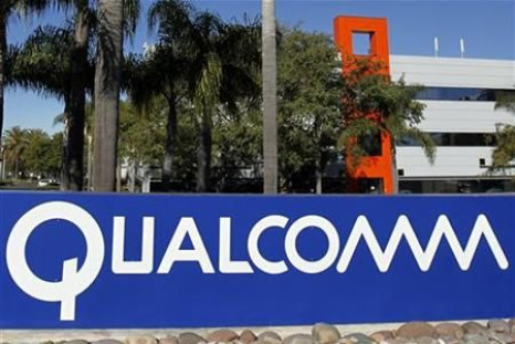A Qualcomm sign is seen at one of Qualcomm&#039;s numerous buildings located on its San Diego Campus