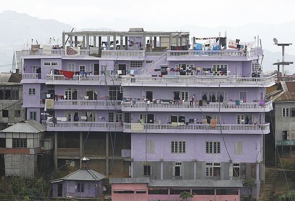 A view of Ziona039s 4 storey house in Baktawng village in the northeastern Indian state of Mizoram, October 6, 2011.