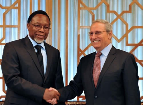 Farouq al-Shara (on right)