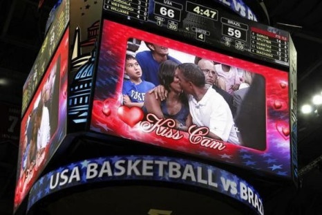 The Obamas&#039; First Kiss Immortalized