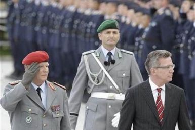 German defense minister with German army
