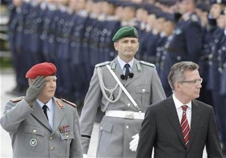 German defense minister with German army