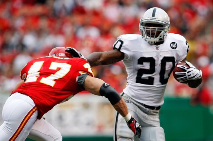 Darren McFadden takes the field against the Cardinals after missing much of 2011 with an injury.