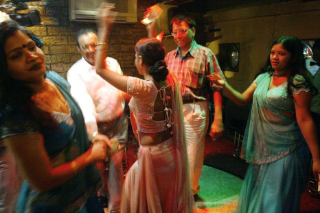 Indian bar girls perform at a dance bar in Bombay.