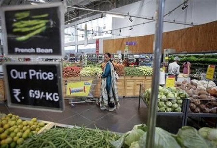 Women shop at a retail supermarket in Mumbai