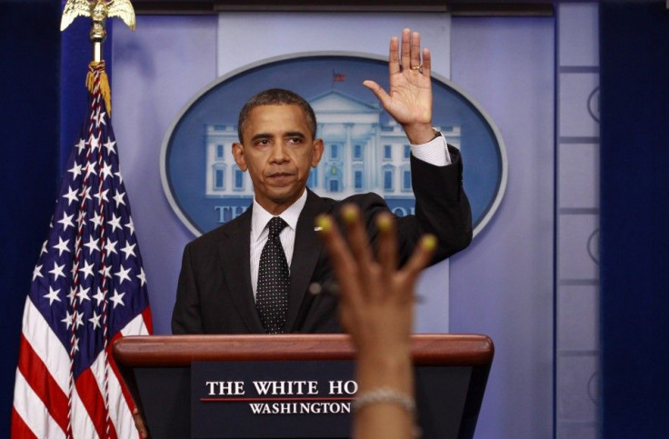 Obama in the Press Room at the White House