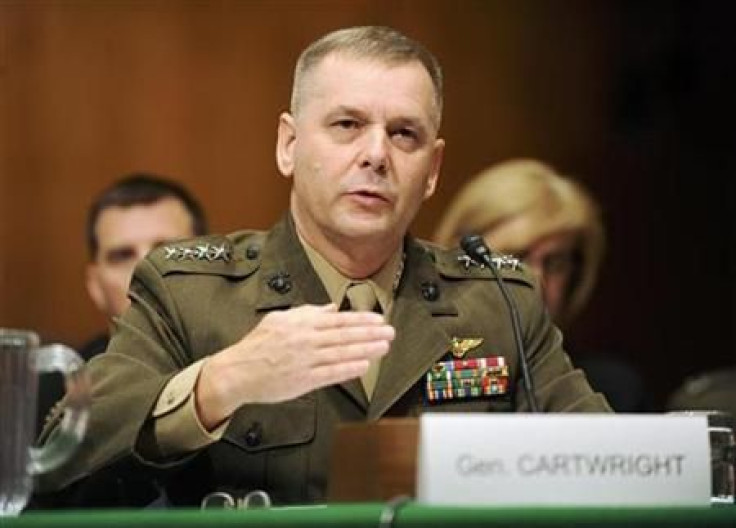 James Cartwright testifies at a hearing of the Senate Armed Services Committee on the situations in Iraq and Afghanistan, on Capitol Hill in Washington