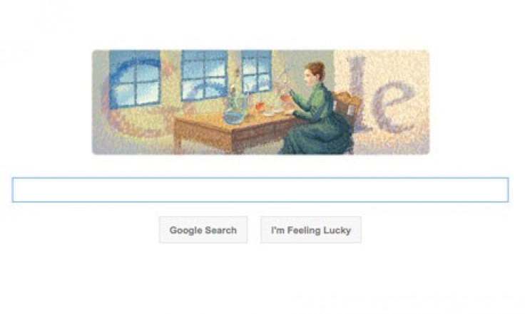 Google doodle to celebrate the birth anniversary of  Marie Curie