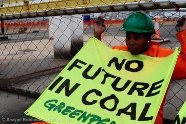 Greenpeace protests South African Coal Power Plant