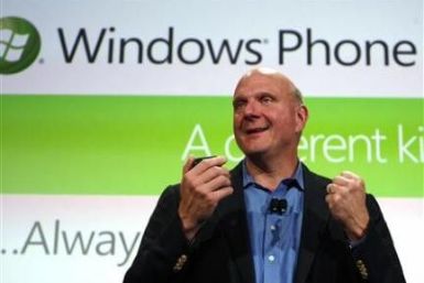 Microsoft CEO Steve Ballmer speaks during the Windows Phone 7 launch in New York