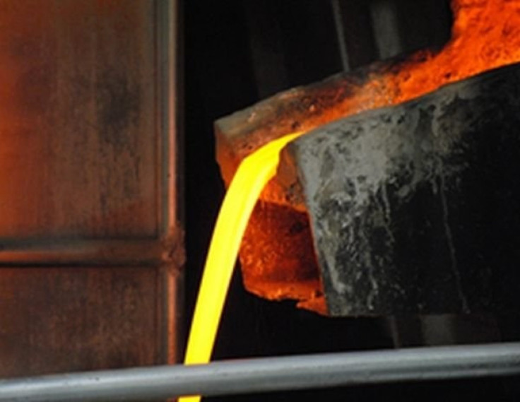 Molten silver being poured at Rochester facility