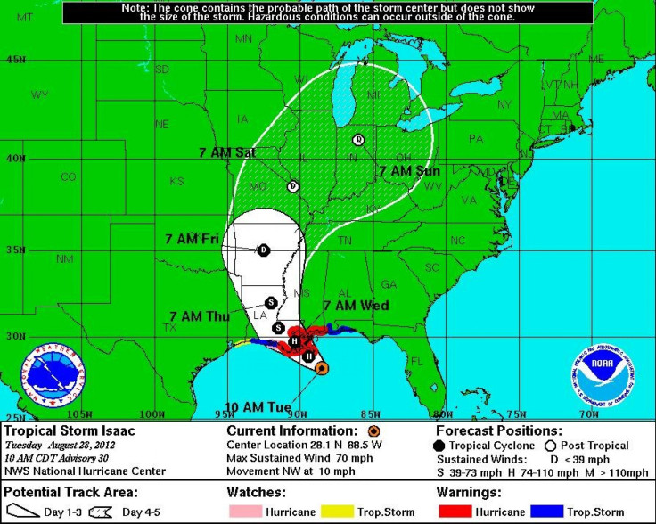 Hurricane Isaac Path