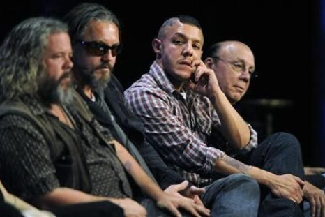 Cast members (L-R) Mark Boone Jr., Tommy Flanagan, Theo Rossi and Dayton Callie participate in the panel for &#039;&#039;Sons of Anarchy&#039;&#039; during the FX summer Television Critics Association press tour in Beverly Hills, California