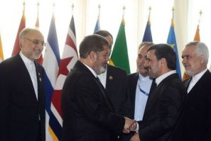 Morsi and Ahmadinelad at Non-Aligned Movement Summit