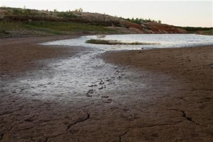 A view of the dry bed of the E.V. Spence Reservoir in Robert Lee, Texas October 28, 2011.