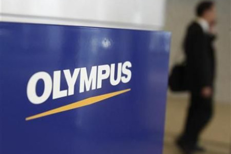 The logo of Olympus Corp is pictured at its company headquarters in Tokyo