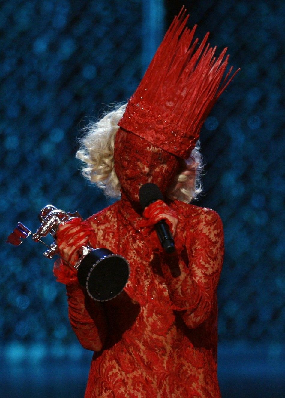 Lady Gaga accepts the award for best new artist at the 2009 MTV Video Music Awards in New York