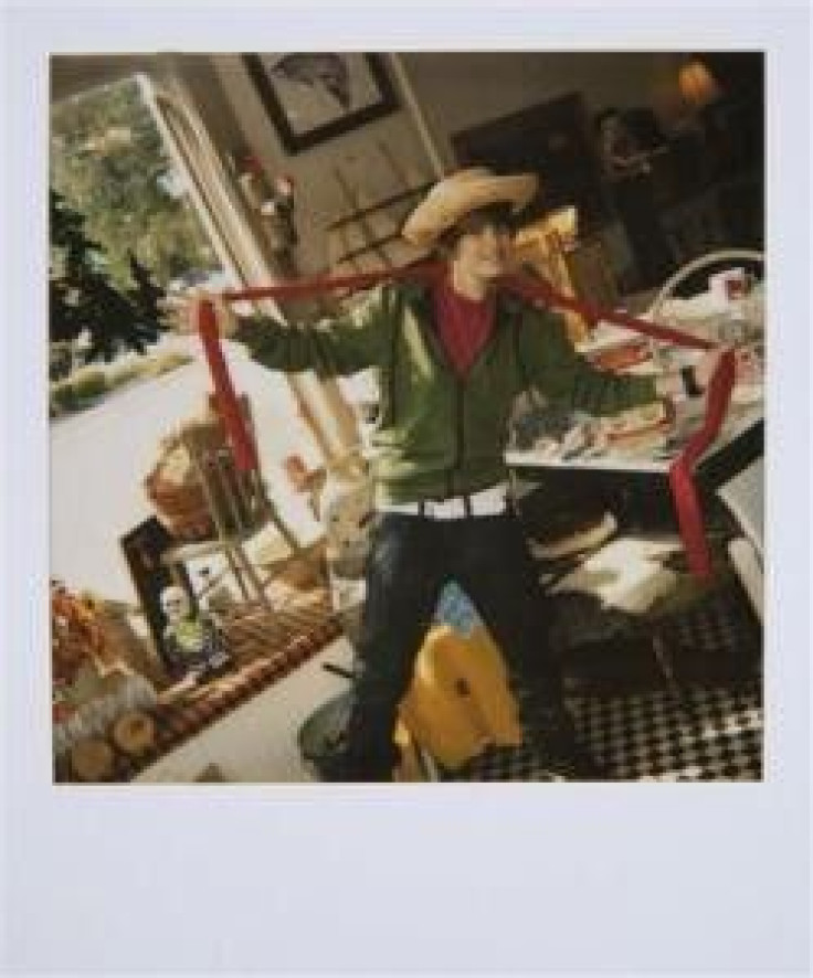 A color Polaroid photograph of teen singer Justin Bieber 