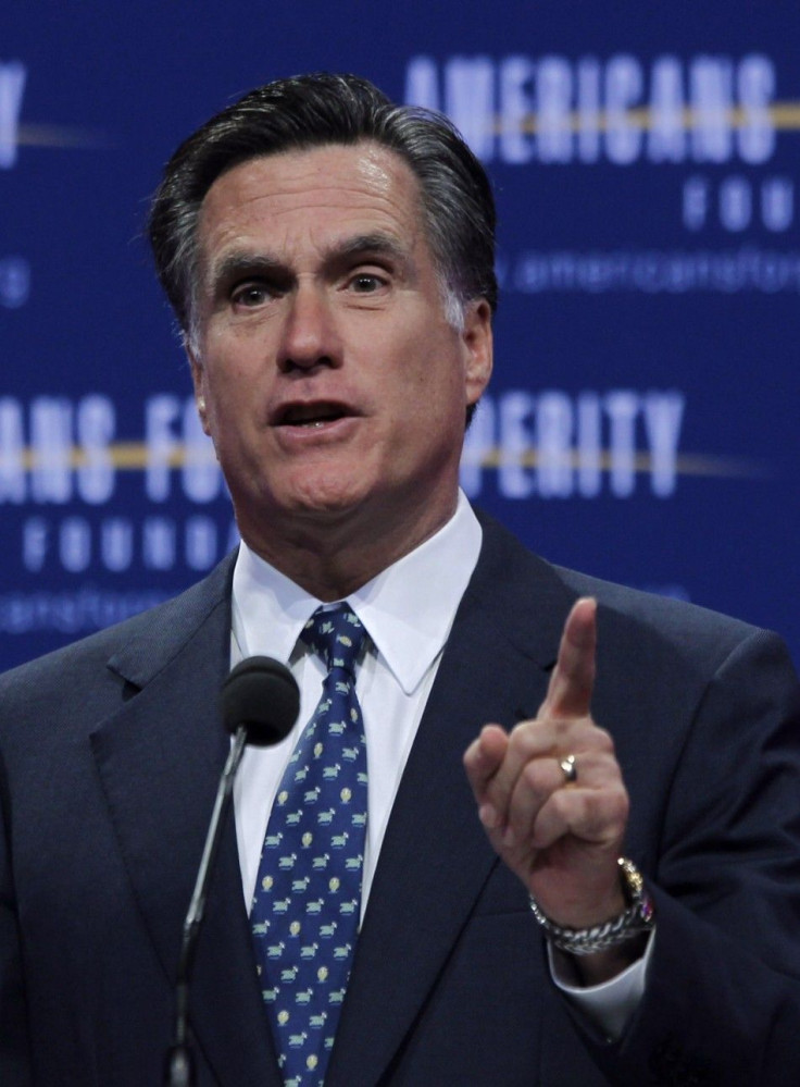 U.S. Republican presidential candidate Mitt Romney