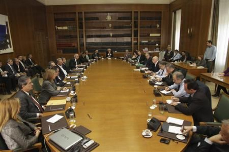 Greece's Prime Minister George Papandreou holds an emergency cabinet meeting at the parliament in Athens