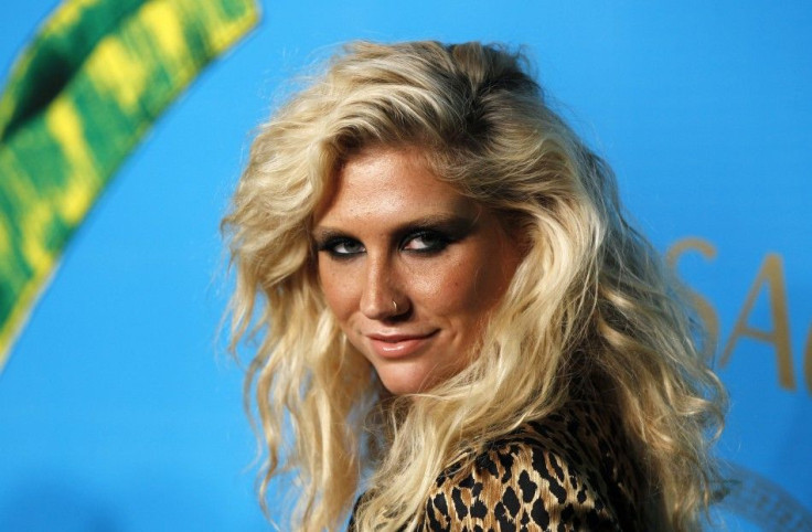 Singer Ke$ha arrives at a party to celebrate the upcoming launch of the Versace for H&M collection in New York