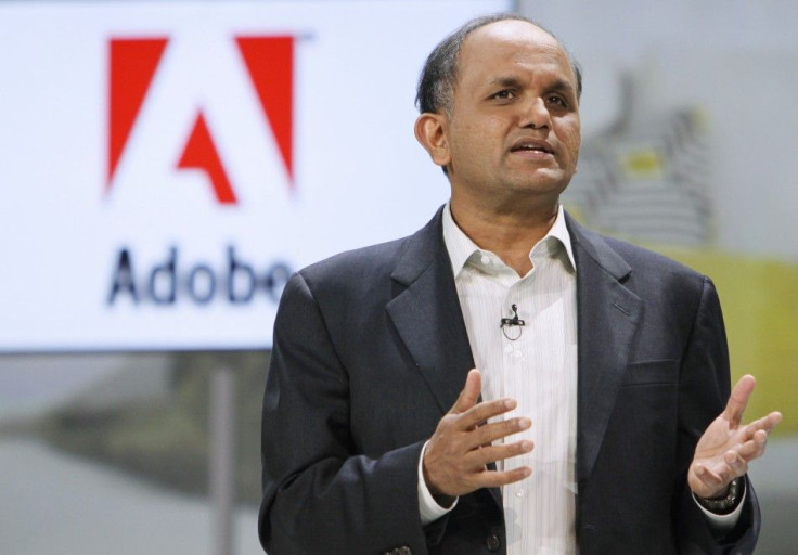 Adobe CEO Narayen speaks at the Samsung keynote address on the opening day of the Consumer Electronics Show in Las Vegas