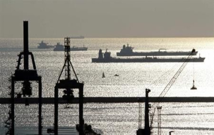 Oil and gas tankers are seen anchored off Marseille harbour, southeastern France