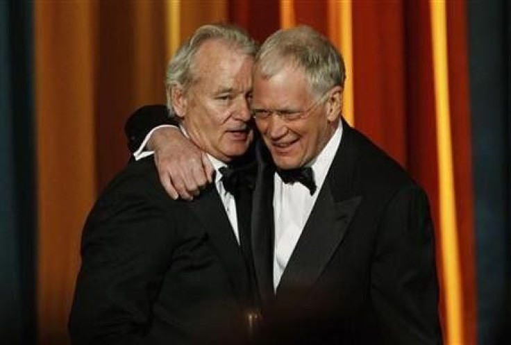 Actor Bill Murray (L) presents The Johnny Carson Award for Comedic Excellence to David Letterman (R) at &#039;&#039;The Comedy Awards&#039;&#039; in New York City