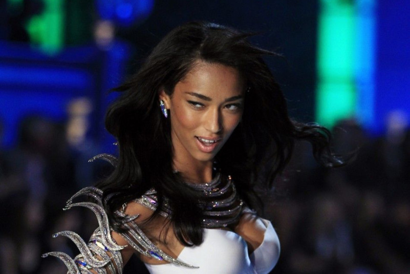 A model presents lingerie during the Victoria's Secret Fashion Show in New York