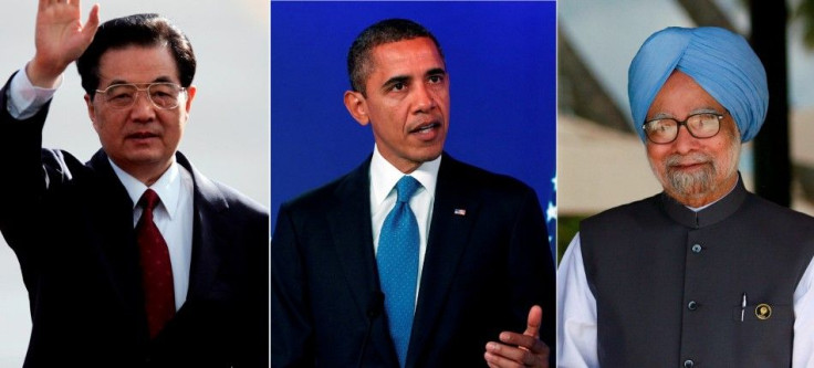 Hu Jintao, Barack Obama and Manmohan Singh