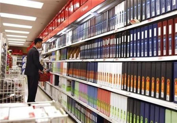A man shops at an Office Depot store in New York