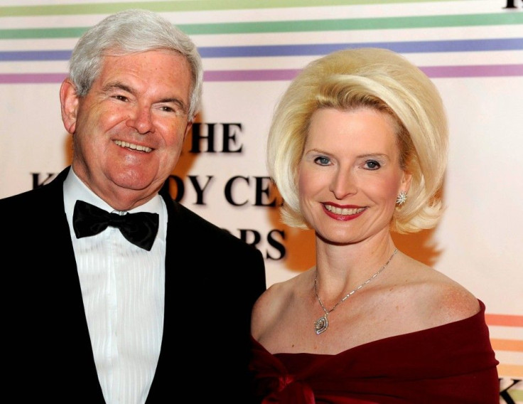 Newt Gingrich (L) and His Wife, Callista