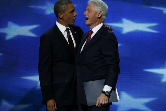 Barack Obama and Bill Clinton at Democratic National Convention 2012 