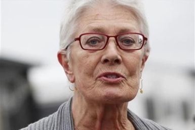 Actress Vanessa Redgrave speaks to the media at Dale Farm, near Basildon in southern England August 30, 2011.